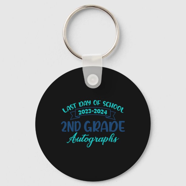 Porte-clés dernier Jour De L'École Autographe 2E Année 2024 (Recto)