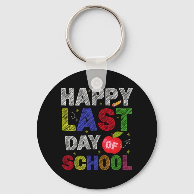 Porte-clés Dernier Jour D'École Élèves Et Enseignants  (Recto)