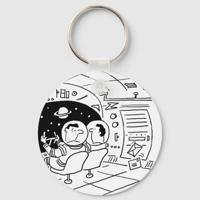 Porte-clés Des astronautes dans un vaisseau spatial recevant  (Recto)