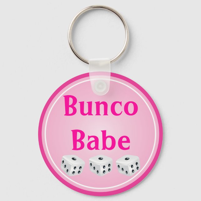 Porte-clés dés avec cercle rose personnalisable (Recto)