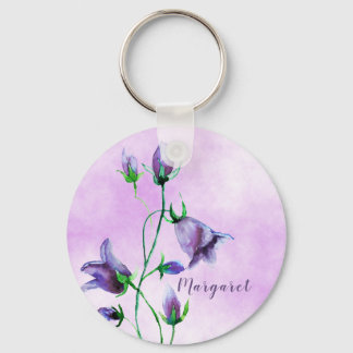 Porte-clés Des bleuets de couleur aquarelle sur ultra violet