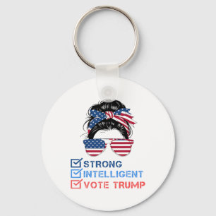 Porte-clés Des Femmes Intelligentes Fortes Pour Trump Girl Me