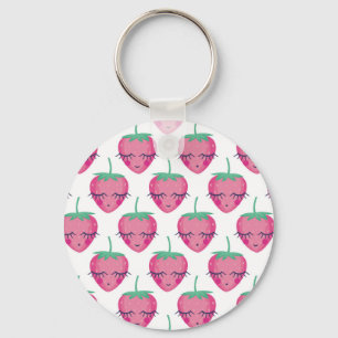 Porte-clés Des fraises endormies, mignonnes motifs.