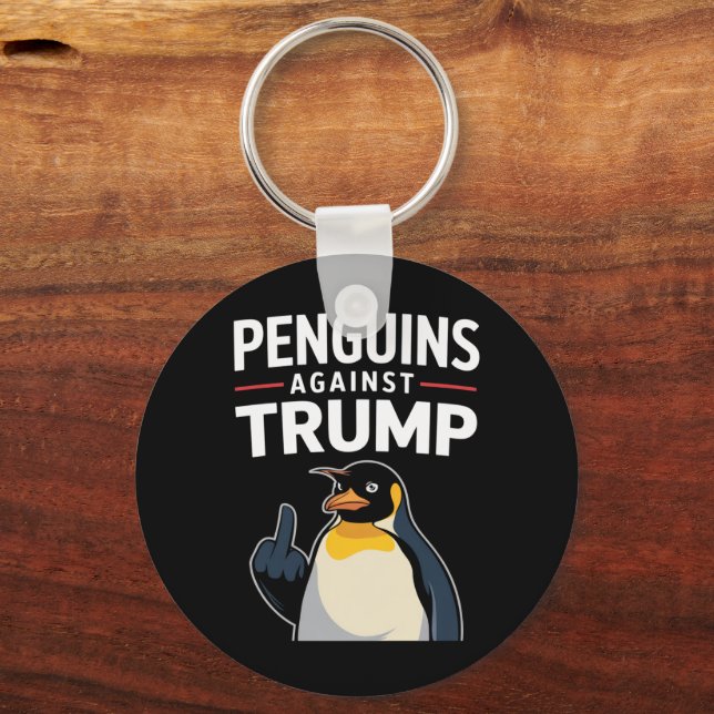 Porte-clés Des palmes de pingouin contre Trump (Recto)