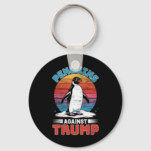 Porte-clés Des pingouins contre Trump Des Pingouins Flippers  (Recto)