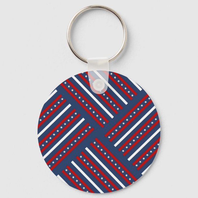 Porte-clés Des rayures Motifs patriotiques (Recto)