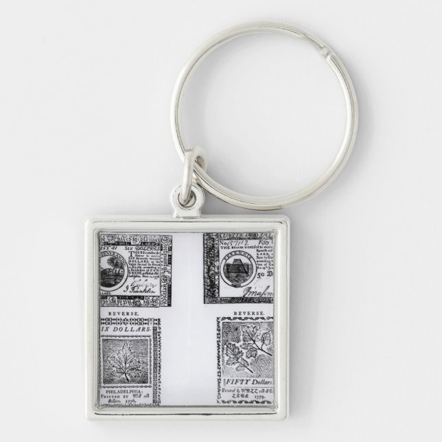 Porte-clés Des six billets d'un dollar colonial (Devant)