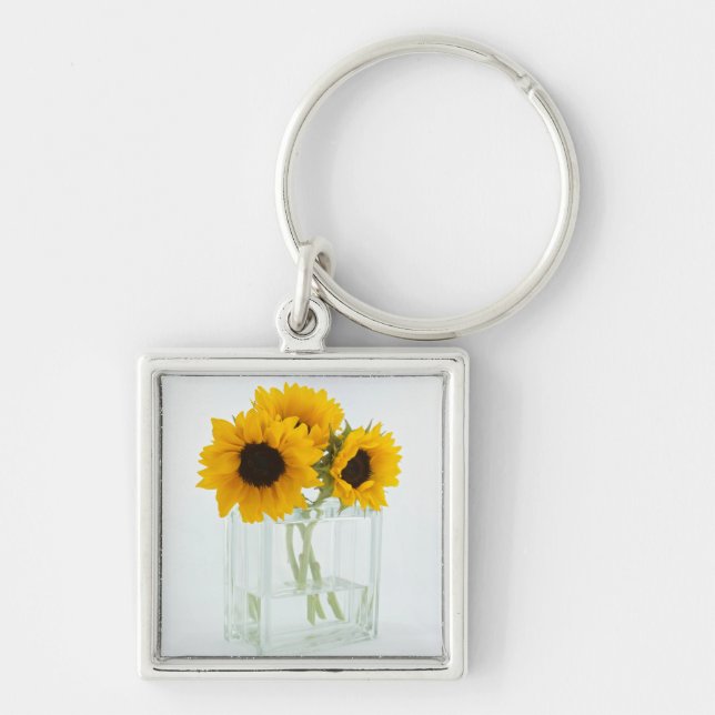 Porte-clés Des tournesols dans un Vase porte - clé (Devant)