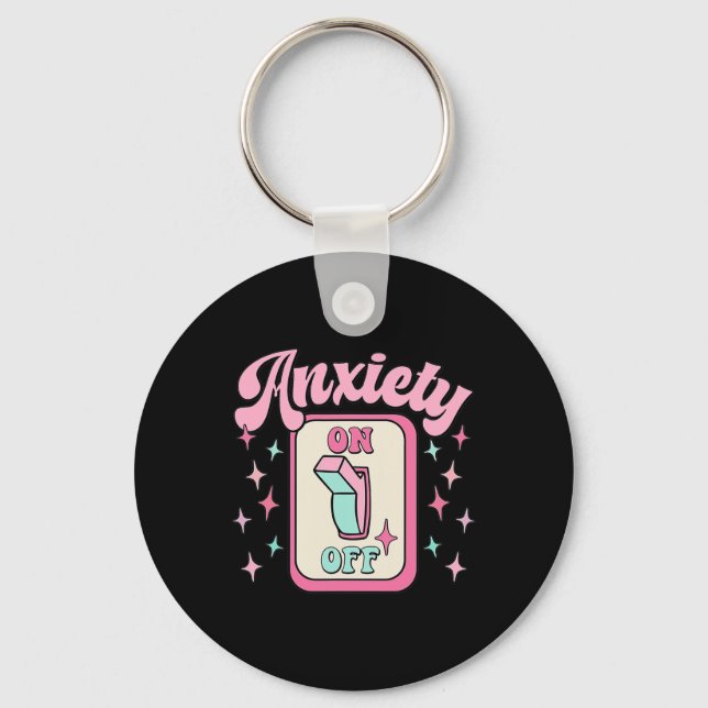 Porte-clés Désactiver Rétro de sensibilisation à la santé men (Recto)