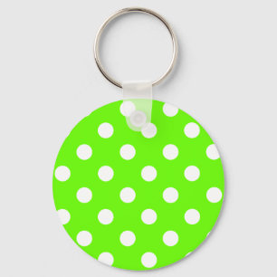 Porte-clés Design à ongles pois vert citron pour le ressort
