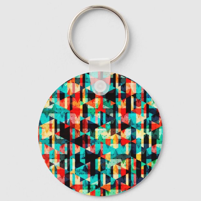Porte-clés Design abstrait coloré (Recto)
