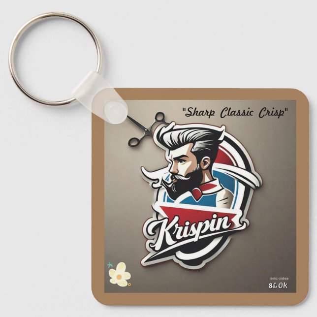 Porte-clés "Design bleu blanc rouge" (Recto)
