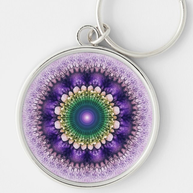 Porte-clés Design bleu fractal naturel (Devant)