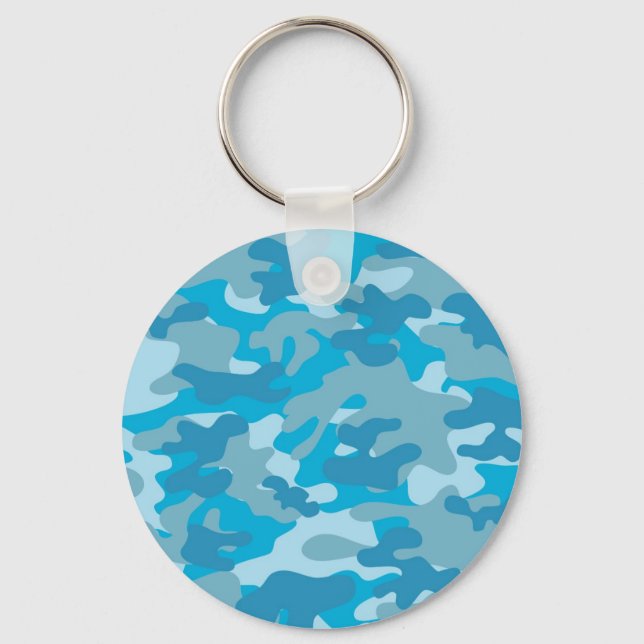 Porte-clés Design Caméra bleu et gris (Recto)