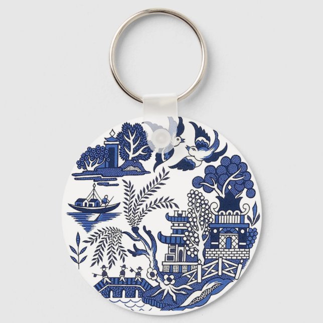 Porte-clés Design classique de saule bleu (Recto)
