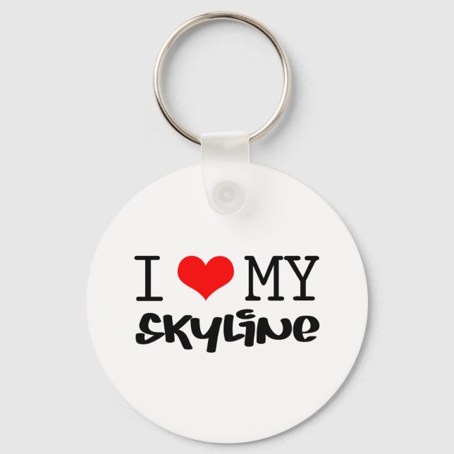 Porte-clés Design classique "I Love My Skyline" (Recto)