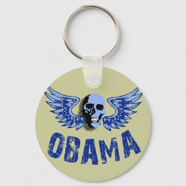 Porte-clés Design crâne Obama (Recto)