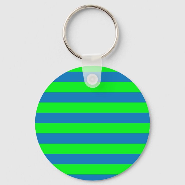 Porte-clés Design de bandes bleues et vertes (Recto)