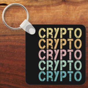 Porte-clés Design de lettres rétro Crypto pour Cryptomonnaie