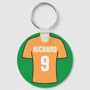 Porte-clés Design de maillot de football en or ancien. porte