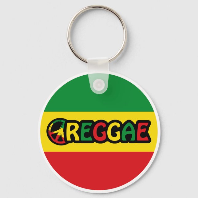 Porte-clés Design de reggae avec couleurs de drapeau reggae (Recto)