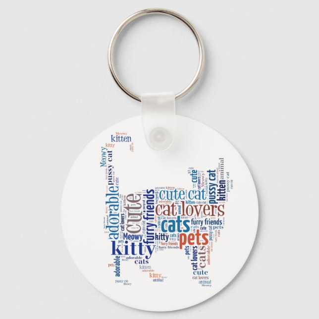 Porte-clés Design de texte de la couche bleue (Recto)
