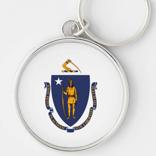 Porte-clés Design du drapeau d'État du Massachusetts (Devant)