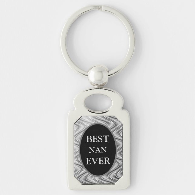 Porte-clés Design élégant Silver Best Nan jamais (Devant)