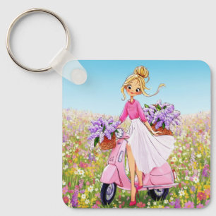 Porte-clés Design Fleurs de Printemps