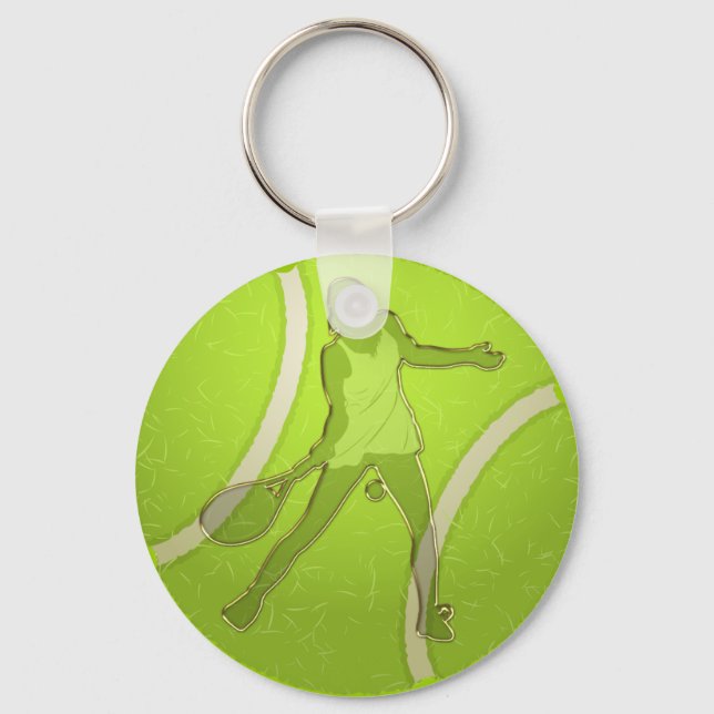 PORTE-CLÉS DESIGN JOUEUR DE TENNIS FEMME (Recto)