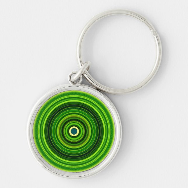 Porte-clés Design Mandala vert géométrique-64555 (Devant)