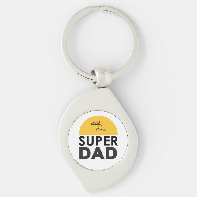 Porte-clés Design moderne "SUPER DAD" (Devant)