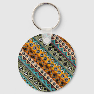 Porte-clés Design motif aztèque coloré