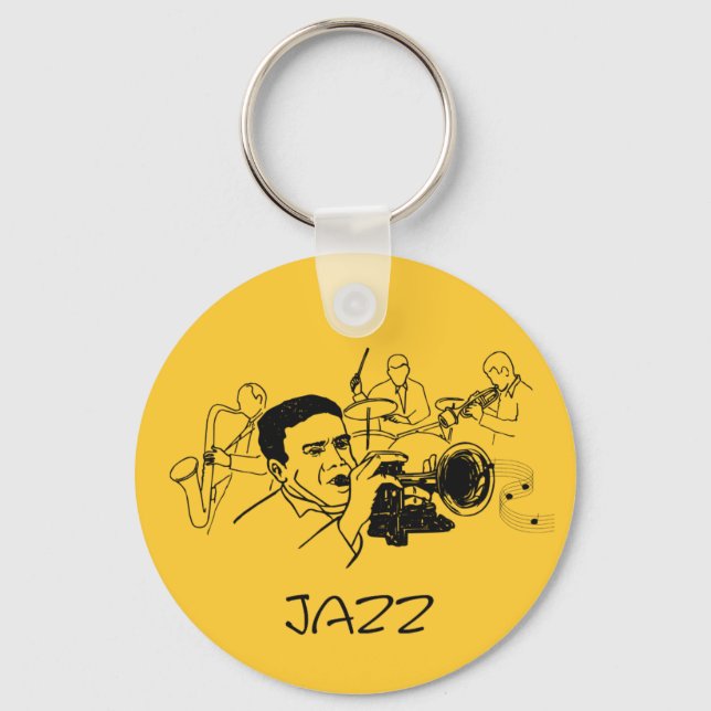 Porte-clés Design musicien JAZZ (Recto)