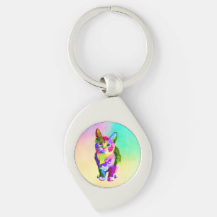 Porte-clés Design prismatique Stylisé Kitten-32345