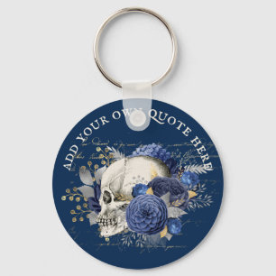 Porte-clés Design Propre crâne gothique Bleu Rose Goth Décès