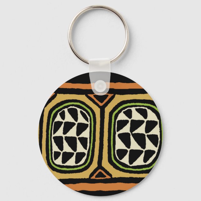 Porte-clés Design textile Kuba africain (Recto)
