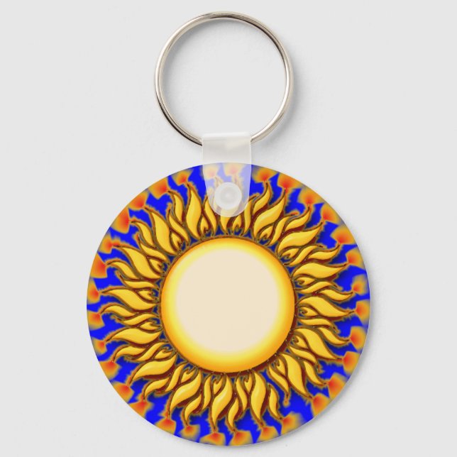 Porte-clés Design unique de soleil tribal flamand (Recto)