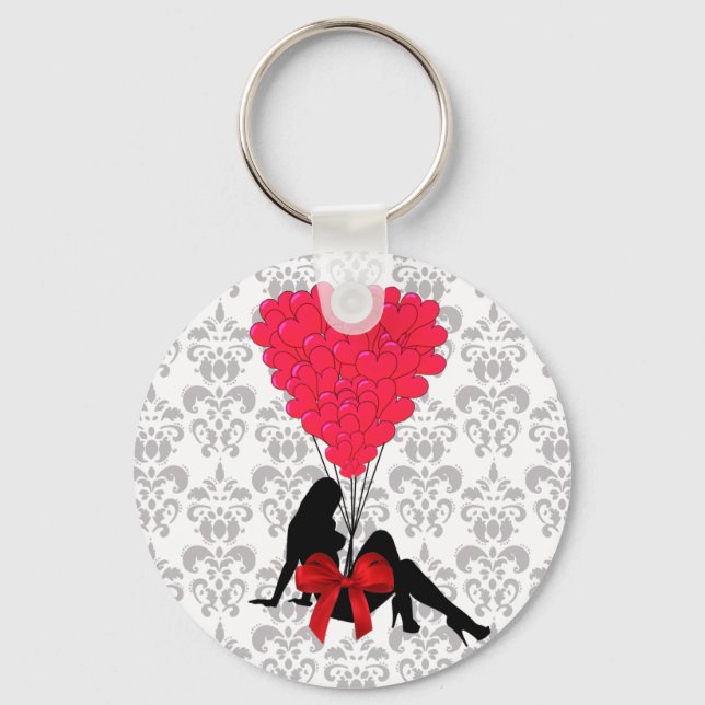 Porte-clés Design valentines romantique (Recto)