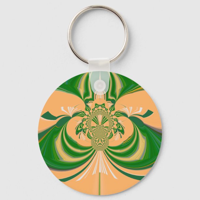 Porte-clés Design vert jaune. (Recto)