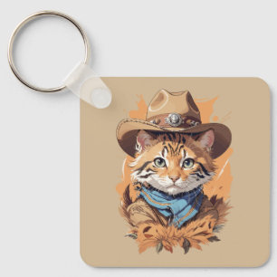 Porte-clés Design vintage Cowboy Kitten