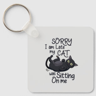 Porte-clés Désolé, je suis en retard - Règles pour chats !