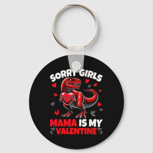 Porte-clés Désolé les filles maman est ma Saint-Valentin Dino