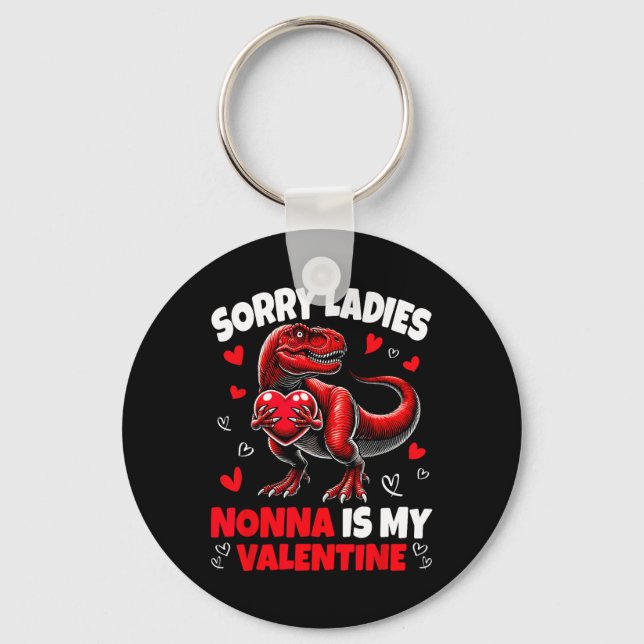 Porte-clés Désolé Mesdames Nonna Est Ma Saint-Valentin Dinosa (Recto)
