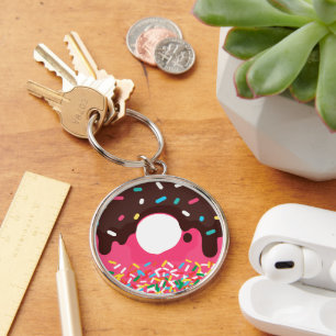 Porte-clés Dessert, Donut arc-en-ciel, Doughnut