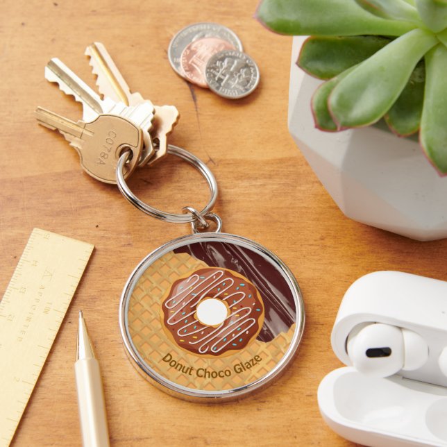 Porte-clés Dessert, Donut Choco Glaze, Chocolat Fondu  (Bureau)