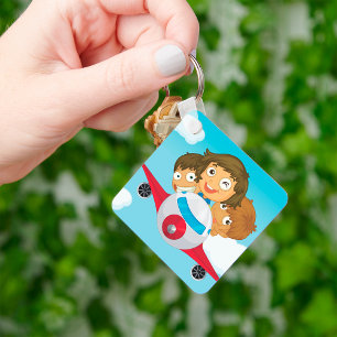 Porte-clés Dessin animé d'avion volant pour enfants - Amuseme
