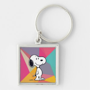 Porte-clés Dessin animé de beagle joueur Art géométrique Pop