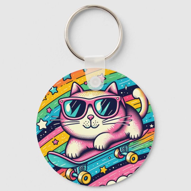 Porte-clés Dessin animé de chat Meaw (Recto)