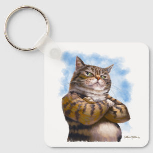 Porte-clés Dessin animé de chat tigré coriace